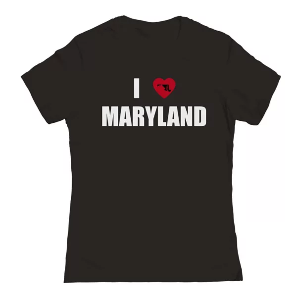 

Футболка Junior'S i Heart Maryland с графическим принтом Unbranded, черный