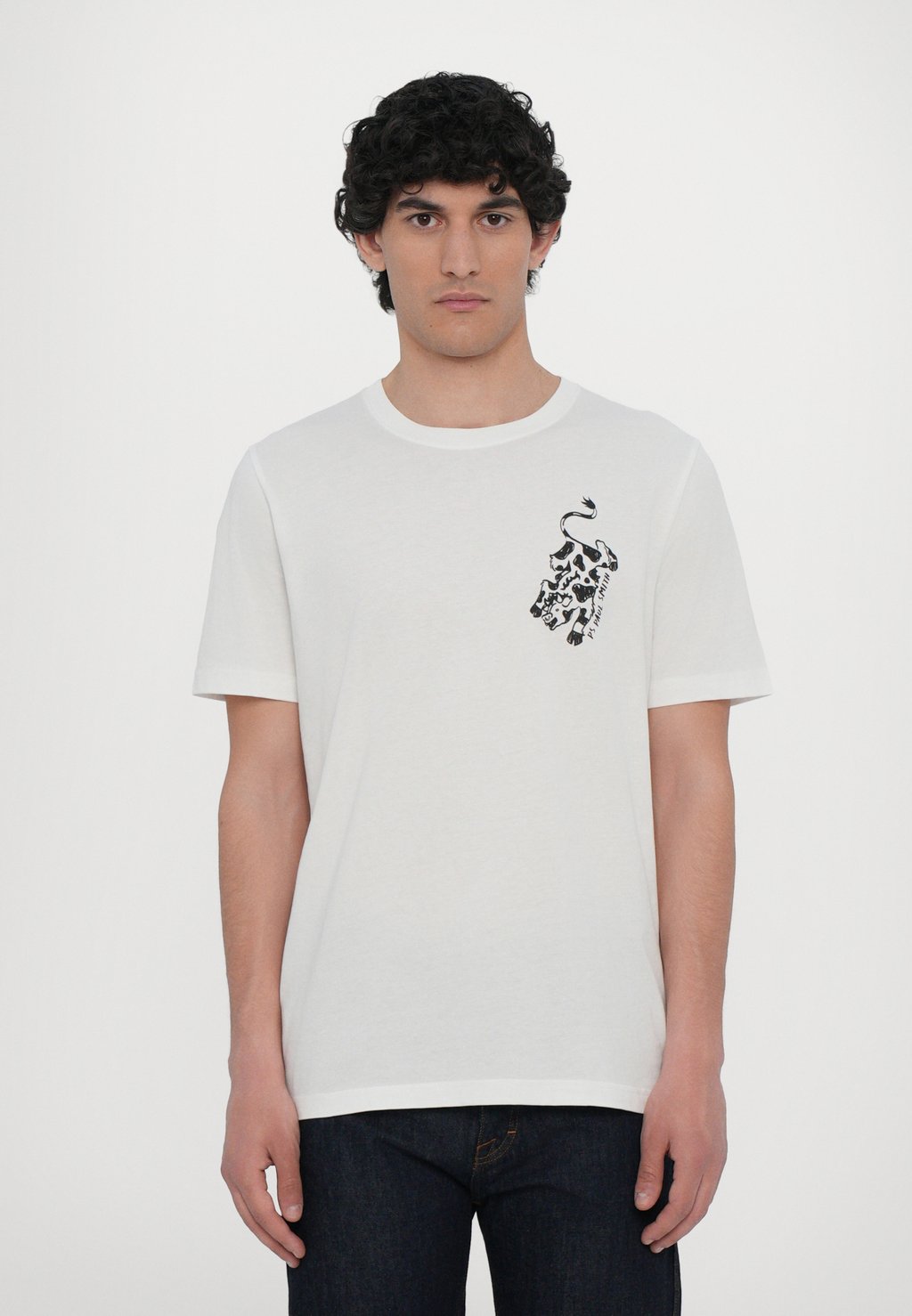

Футболка с принтом COW PS Paul Smith, белый