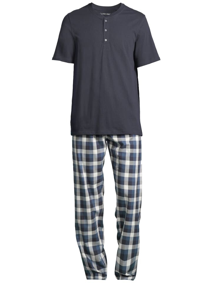 

Пижама Schiesser Night & Home, цвет grau kariert/blau
