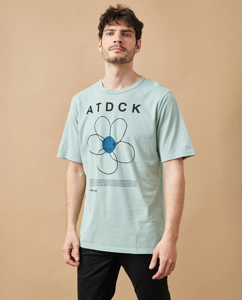 

Мужская футболка с цветочным принтом спереди Altonadock, цвет Verde Agua