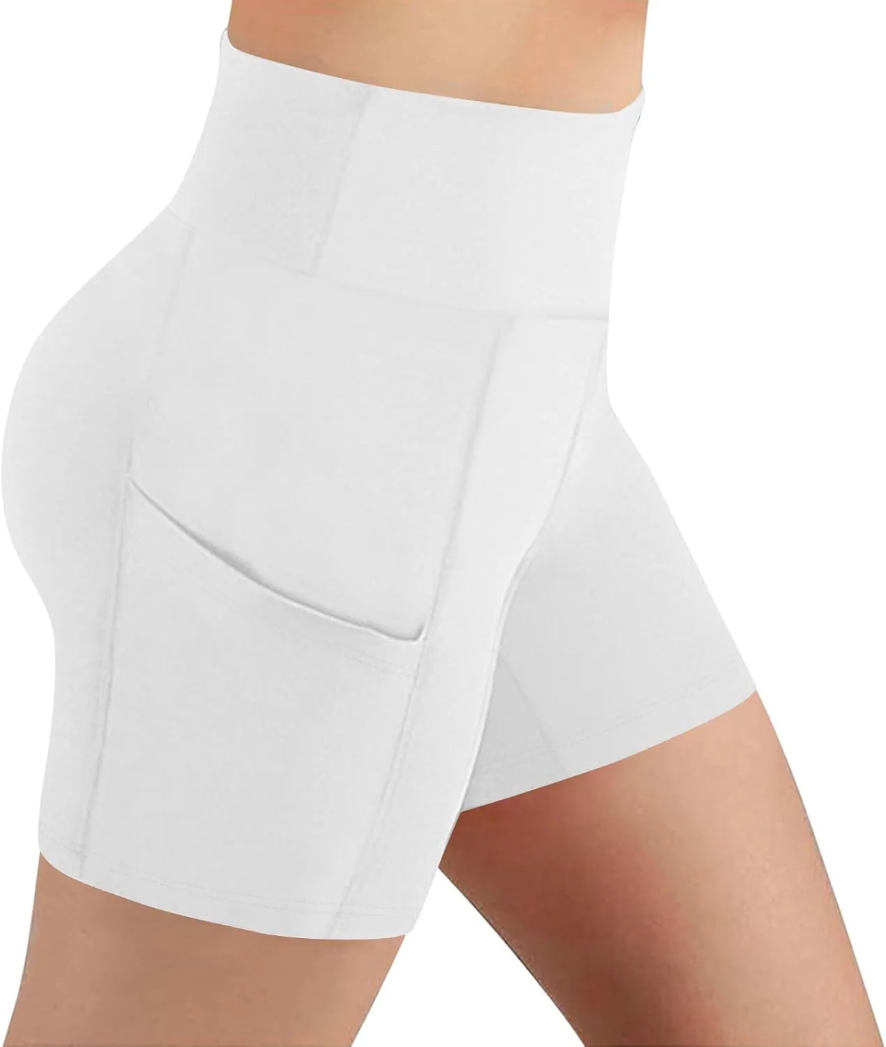 

Женские шорты-бриджи с карманами, утягивающие и поднимающие бедра, однотонные, plus size