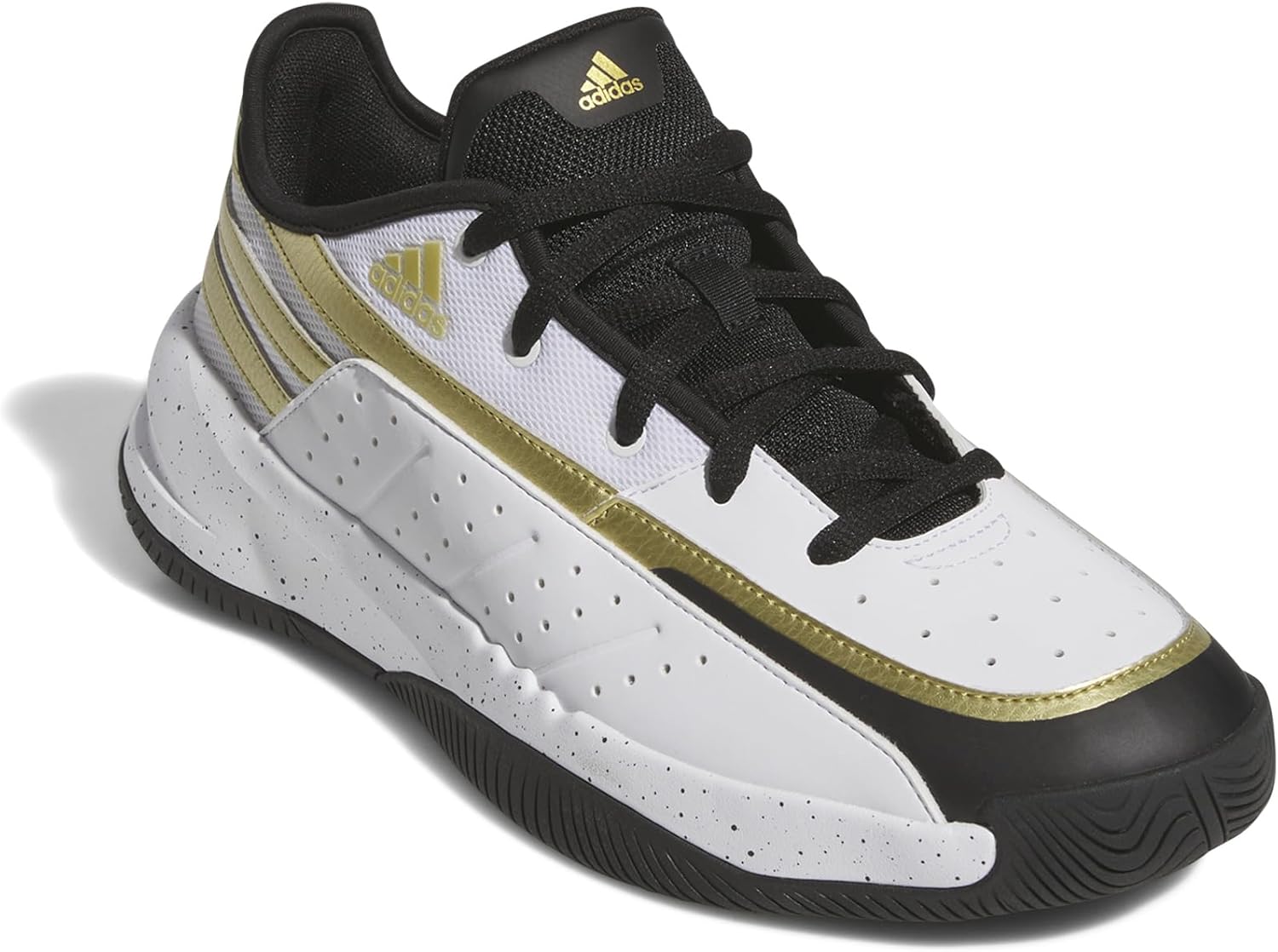 Кроссовки Adidas Унисекс-взрослые Front Court, белый/черный/золотой — фото 2