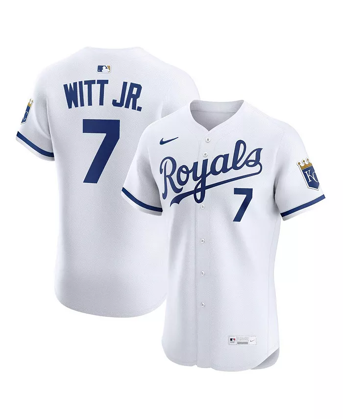

Мужская белая элитная домашняя футболка Kansas City Royals Bobby Witt Jr Nike