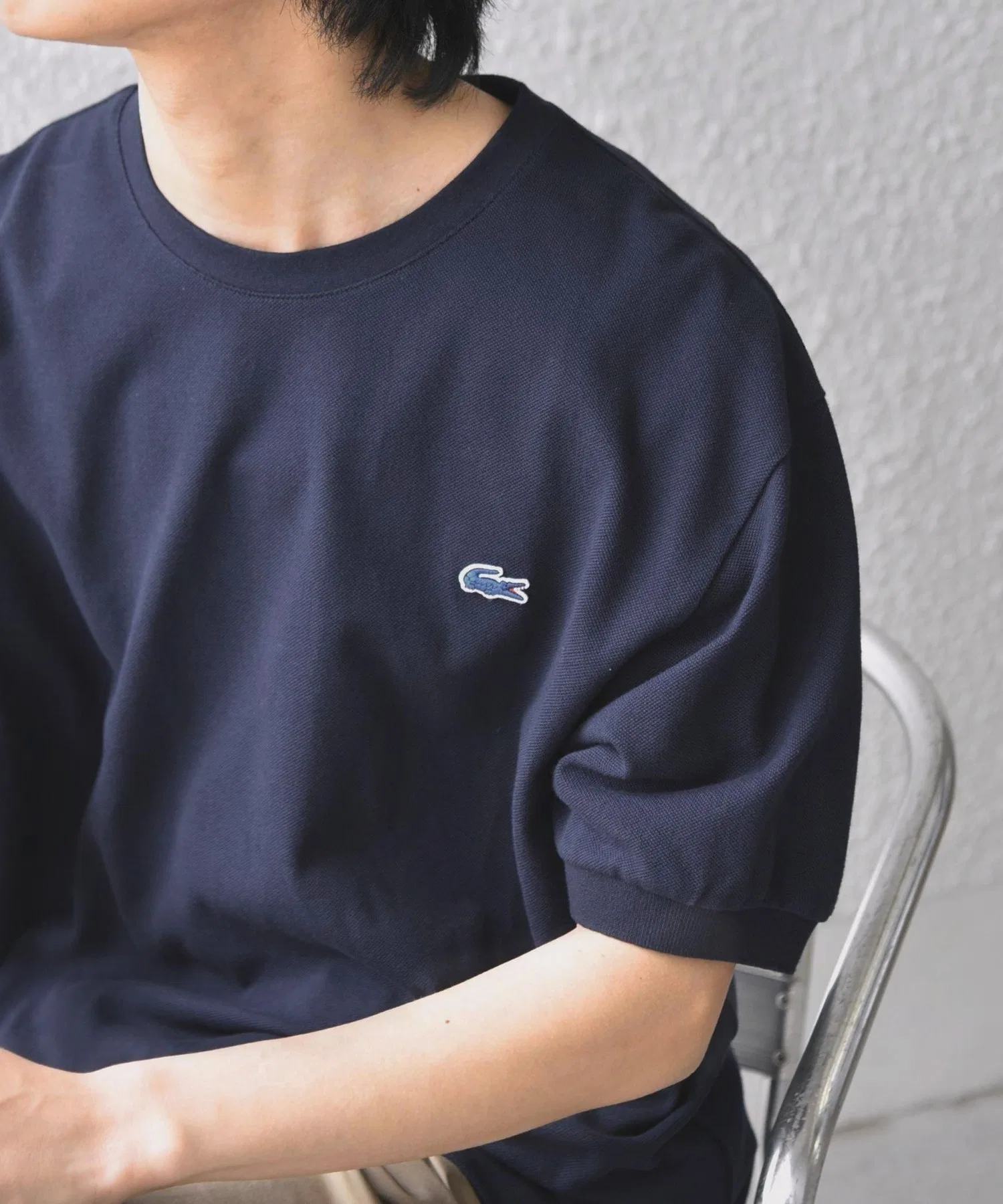Футболка мужская Lacoste с логотипом, темно-синий