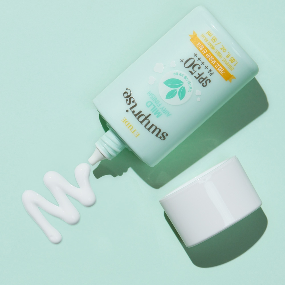 Sunprise мягкий воздушный финишный минеральный защитный флюид для лица SPF 50+ Etude, 55 мл — фото 3