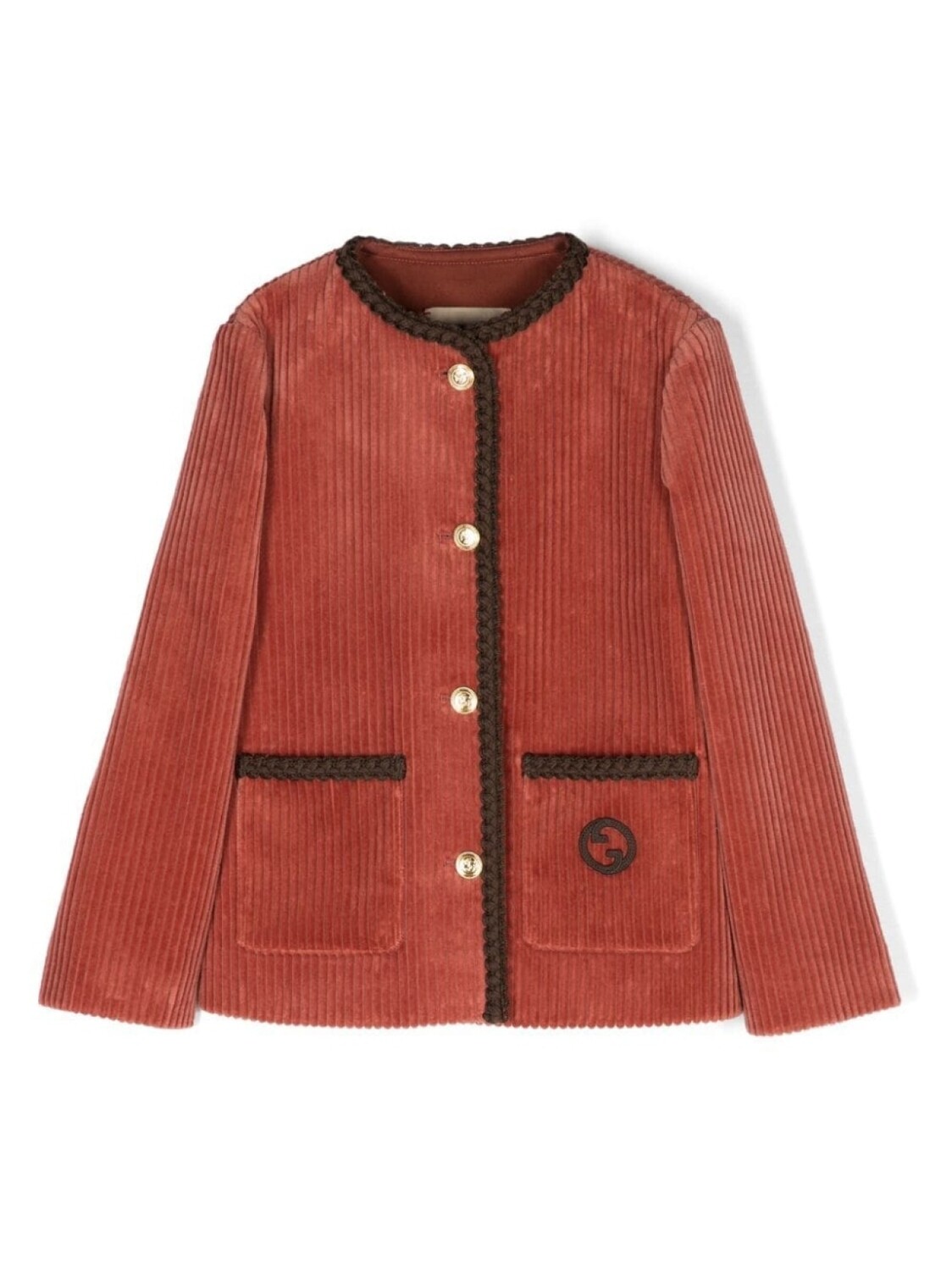 

Gucci Kids пиджак с вышитым логотипом, коричневый