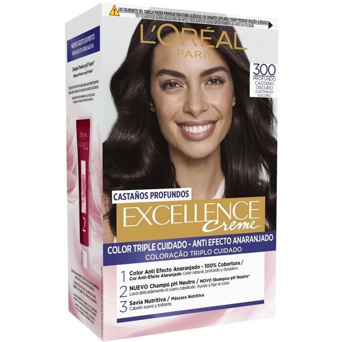 

Краска для волос Excellence Creme Tintes Castaños Profundos L'Oréal París, 300 Castaño Oscuro Profundo