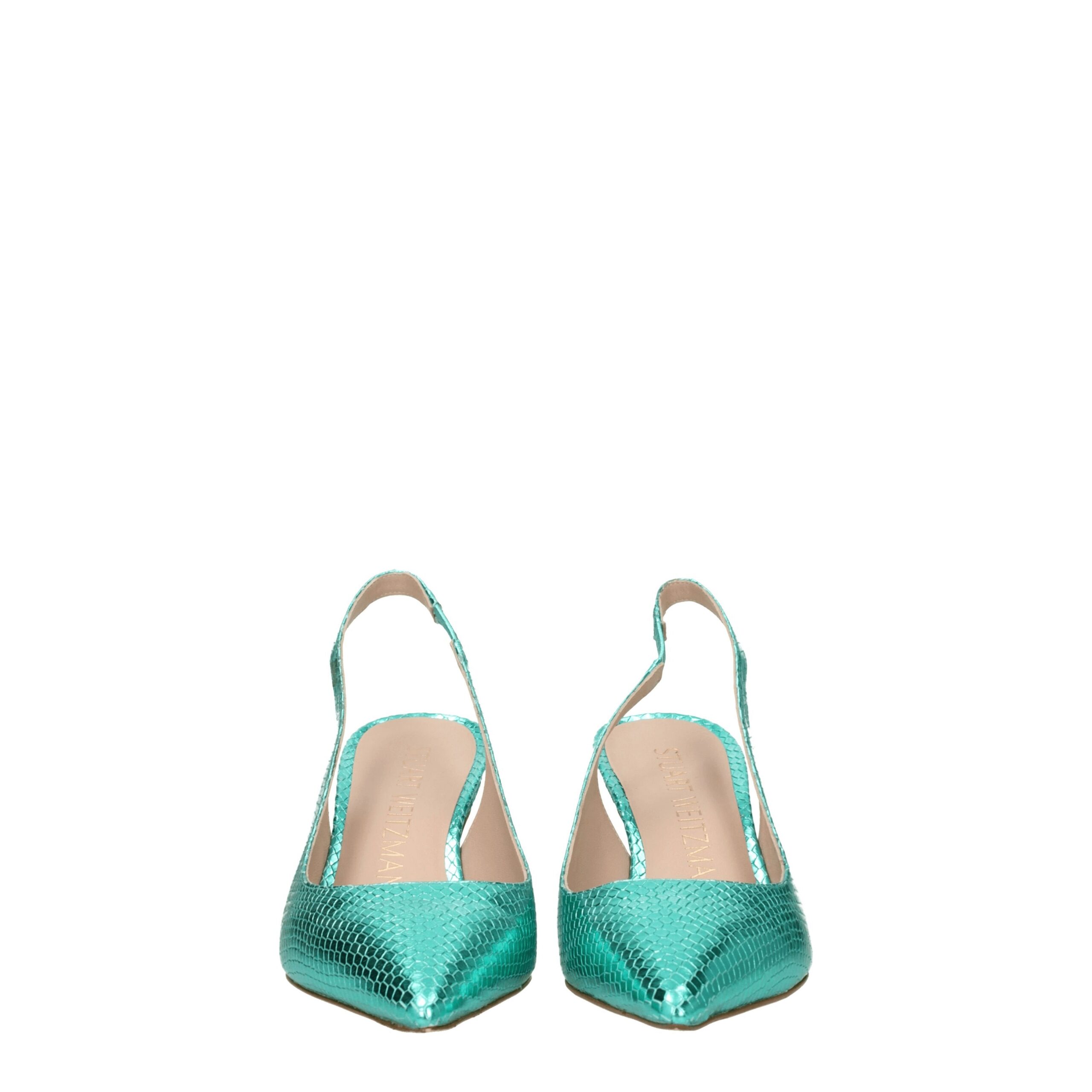 Зеленые кожаные туфли на высоком каблуке Stuart Weitzman, зеленый — фото 3