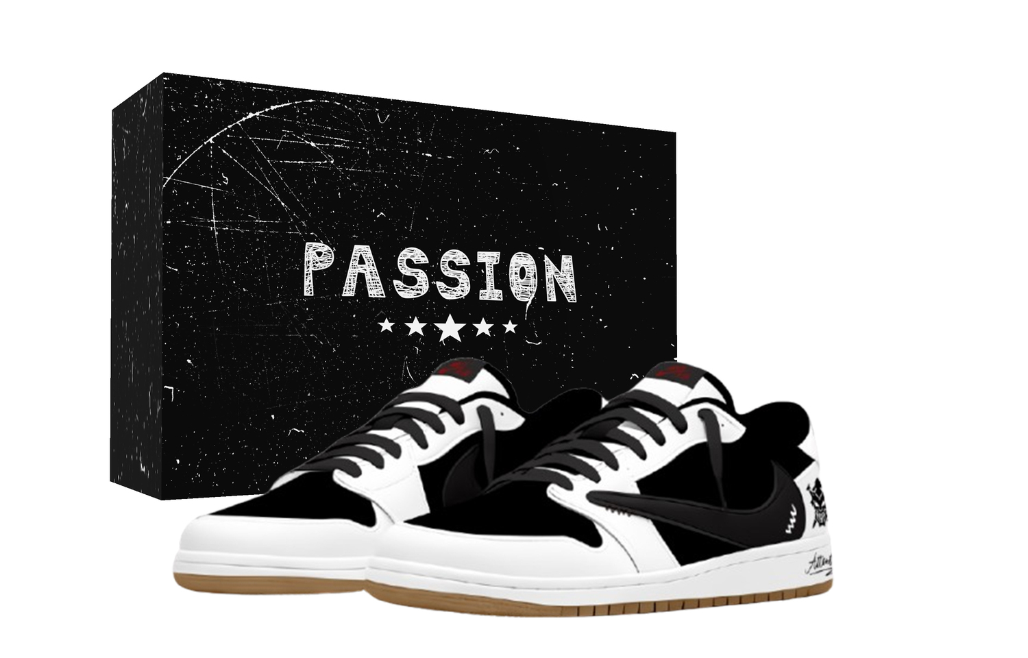 

Jordan Travis Scott x Air 1 Black Checkered White Pigeon Travis Scott X AJ1 Low Cushioning Low top