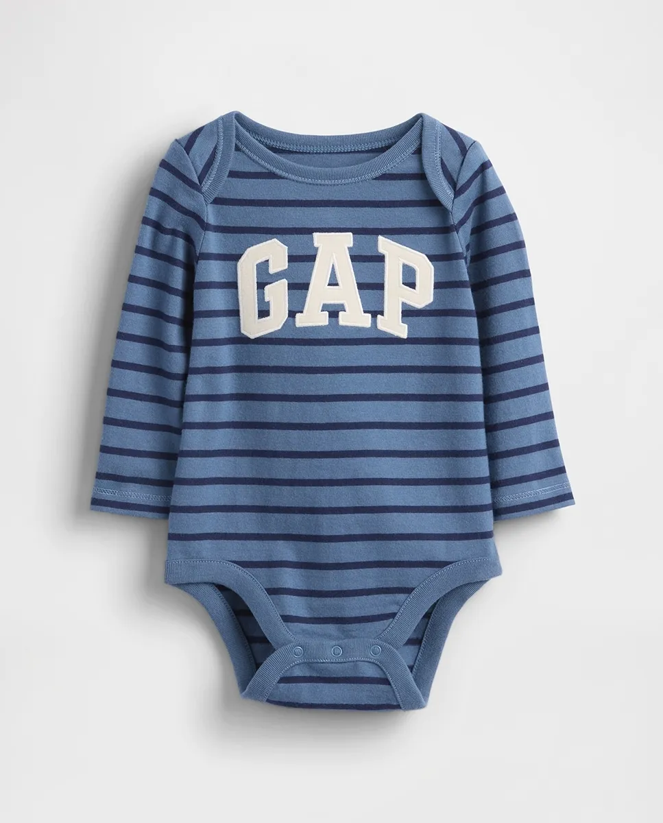 

Боди для малыша с логотипом из органического хлопка Gap, темно-синий