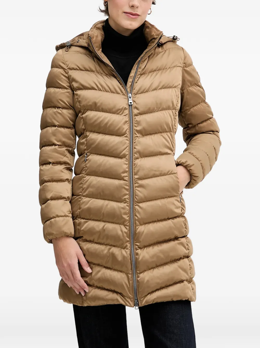 

Стеганое пальто с капюшоном Zosma Geox, коричневый