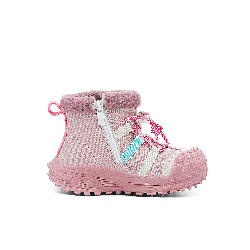 Высокие детские ботинки Khaki Brown Cherry Blossom Pink Kids' Jeep, цвет хаки/вишнёвый розовый, размер L, хлопок — фото 2