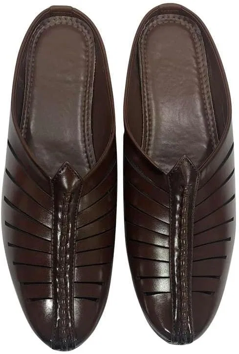 Мокасины кожаные Shoe Bazar Punjabi Jutti, коричневый — фото 3