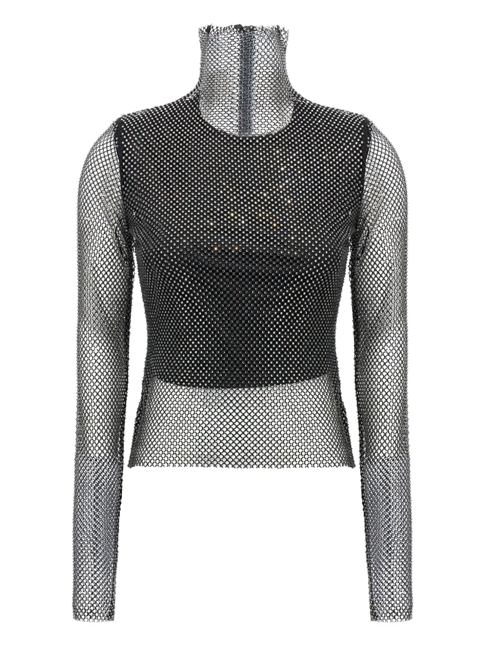 

Сетчатый топ, украшенный стразами SPORTMAX, черный