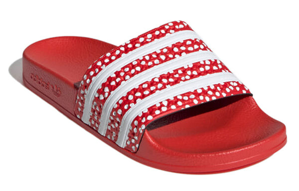 Тапочки adilette slide 'polka - vivid red' Adidas, красный — фото 4
