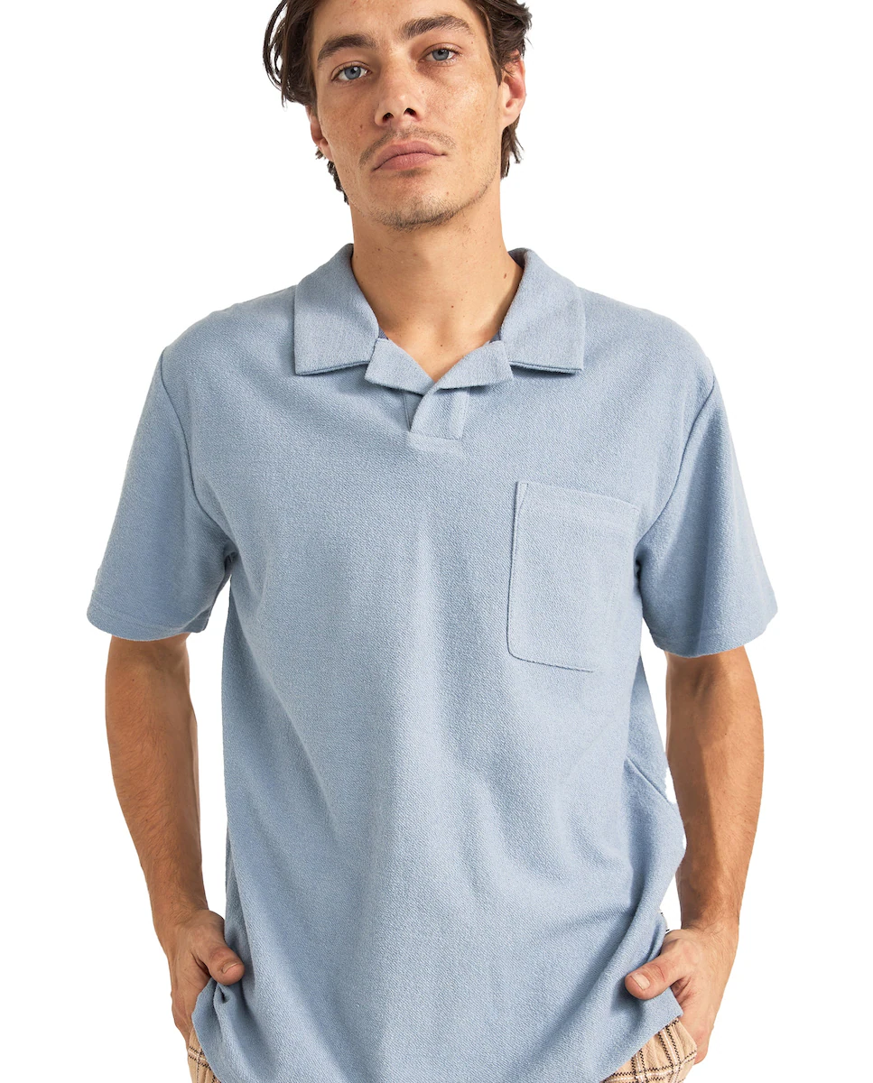 

Мужская футболка Vintage Terry с коротким рукавом и карманом Rhythm, синий