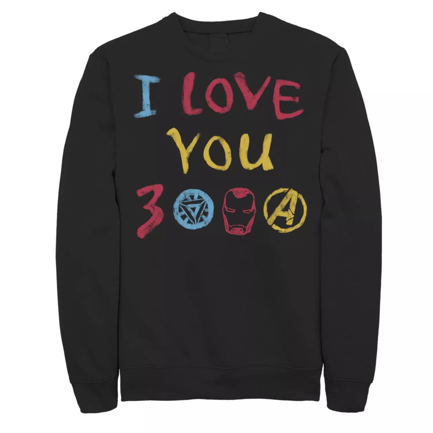 

Мужской свитшот с цветным текстовым логотипом «Мстители: Финал» I Love You 3,000 Marvel