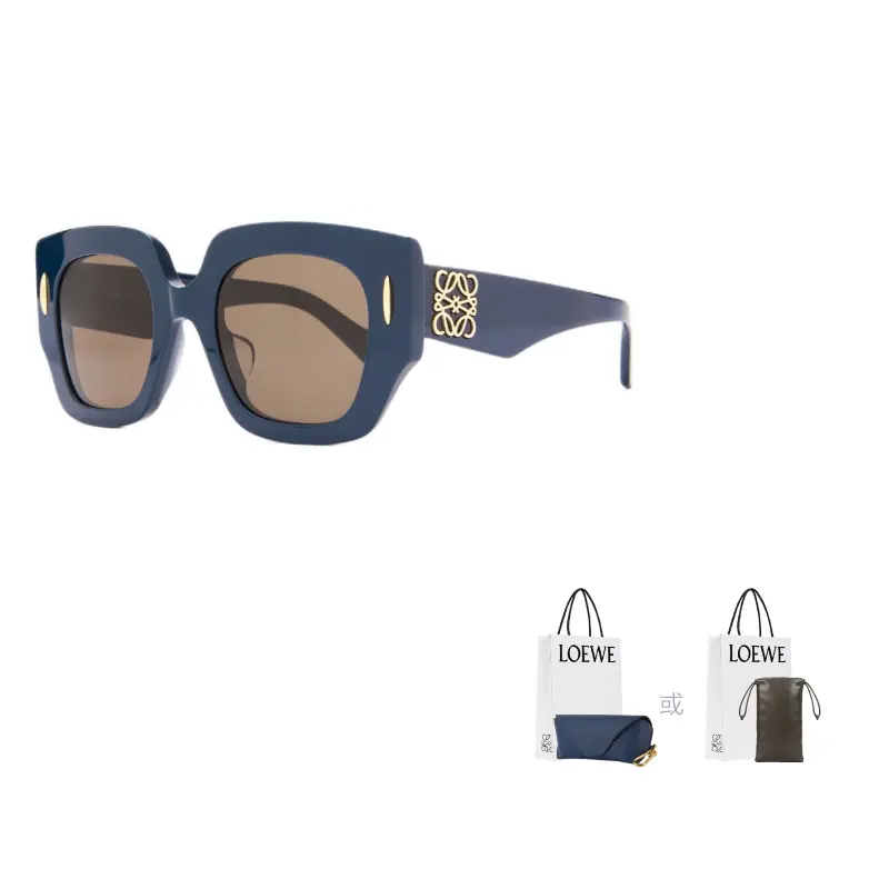 

Женские солнцезащитные очки асимметричной формы в синем цвете LOEWE, синий