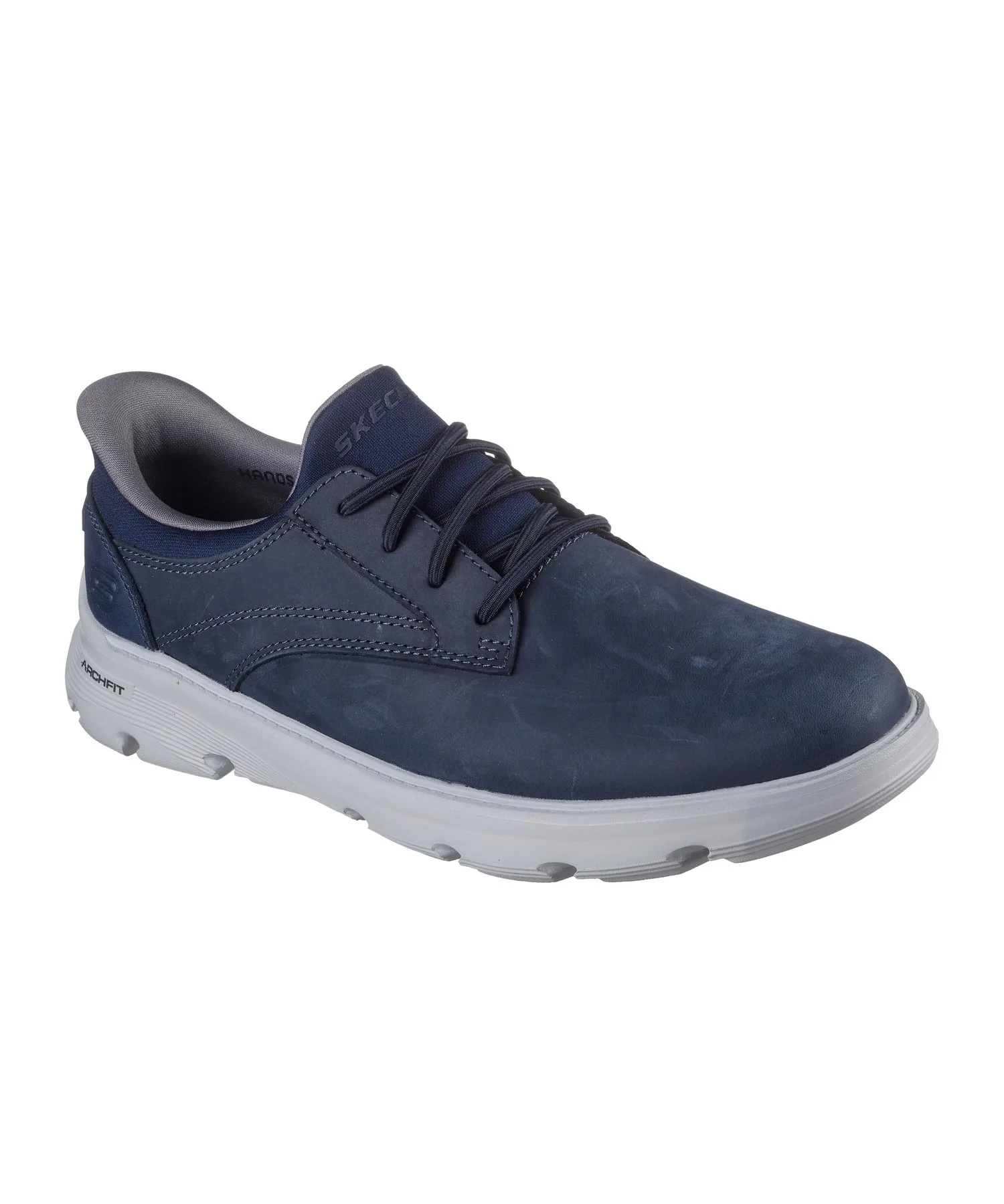 Мужские туфли без шнуровки из натуральной кожи Skechers Hands Free Slip-ins Relaxed Fit Arch Fit Galza - Langston синие