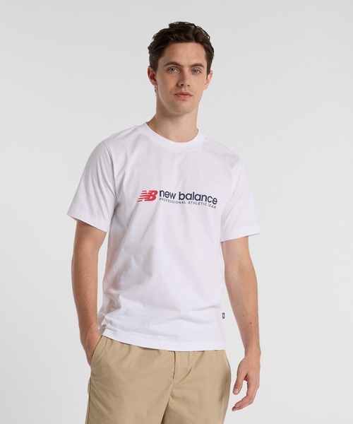 

Футболка спортивная с коротким рукавом New Balance, белая