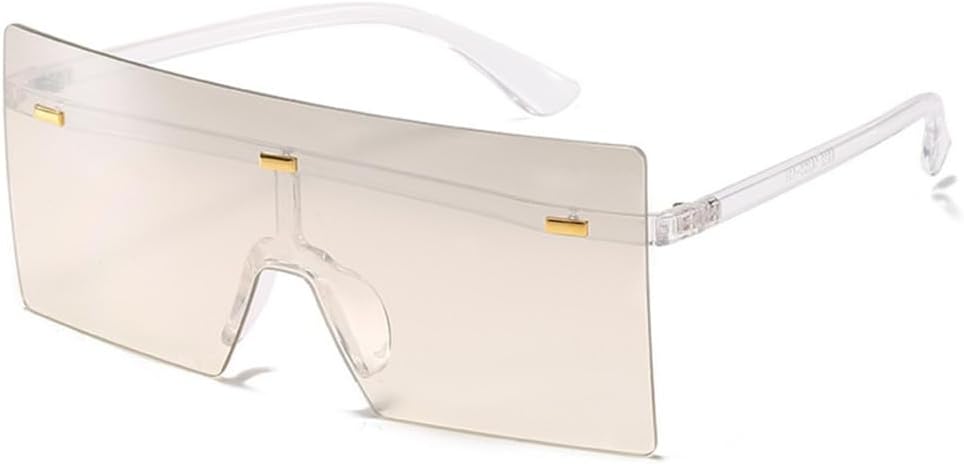 

Большие солнцезащитные очки без оправы для женщин, прозрачные, с градиентным переходом, мужские солнцезащитные очки, женские очки с защитой от УФ-излучения UV400 LANGSER, Silver