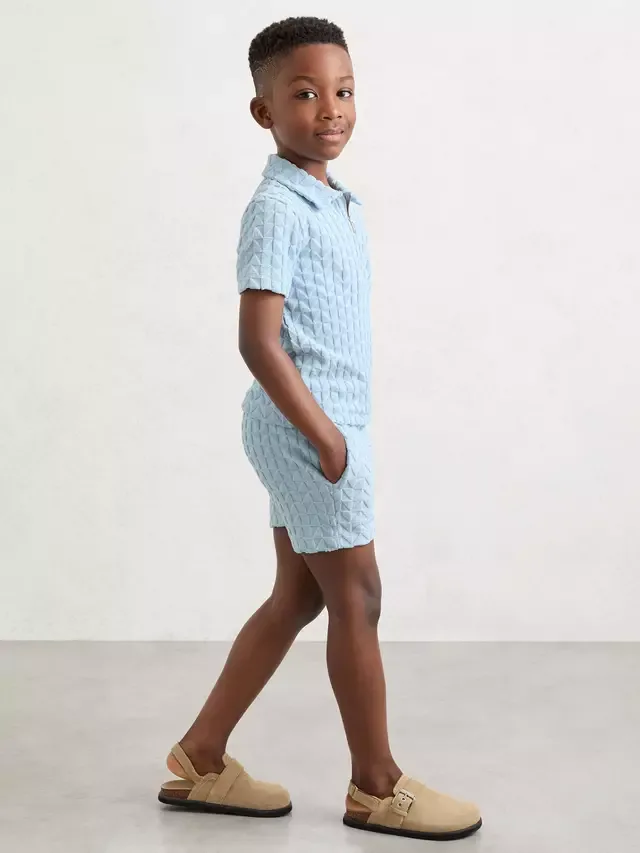 Детские фактурные шорты на завязках, синие Reiss — фото 4