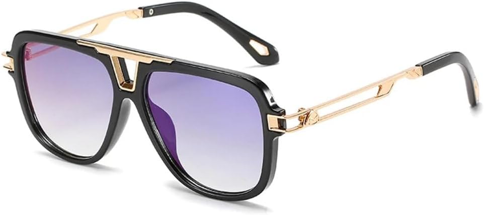 

Классические ретро-солнцезащитные очки MUTYNE квадратной формы для женщин и мужчин, винтажные, с металлической двойной перемычкой, защита от УФ-излучения UV400, Black Gray Blue