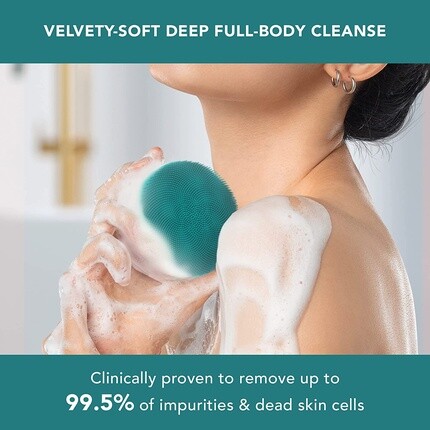 Luna 4 Body Evergreen Массажная щетка для тела Отшелушивающий скруббер 100% водонепроницаемый, перезаряжаемый от USB, Foreo — фото 2