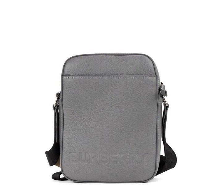 

Сумка через плечо Thornton Small Grey с тисненым логотипом из зернистой кожи Burberry