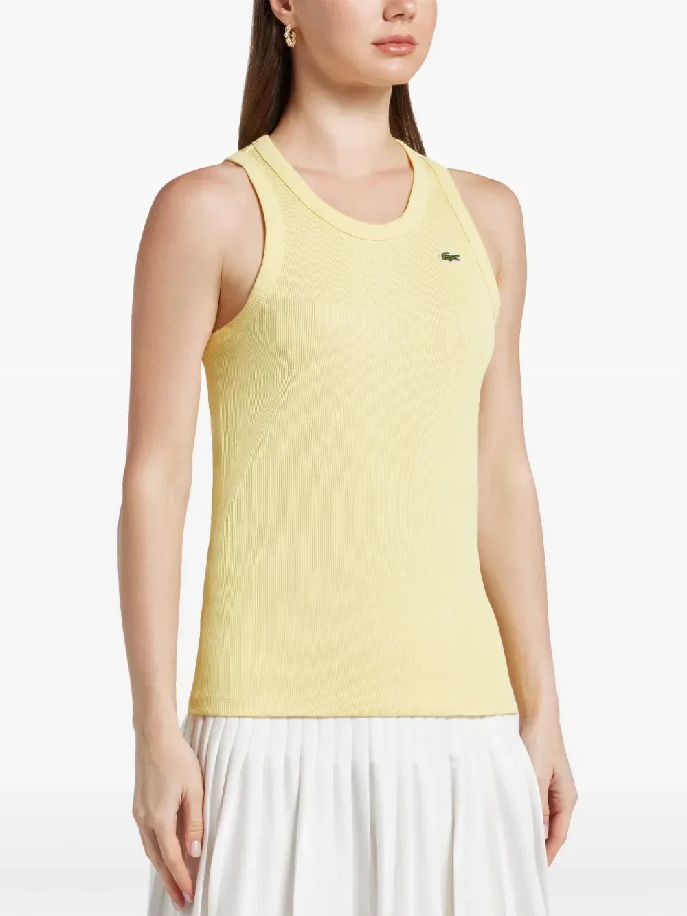 Топ Lacoste с логотипом, коричневый — фото 3