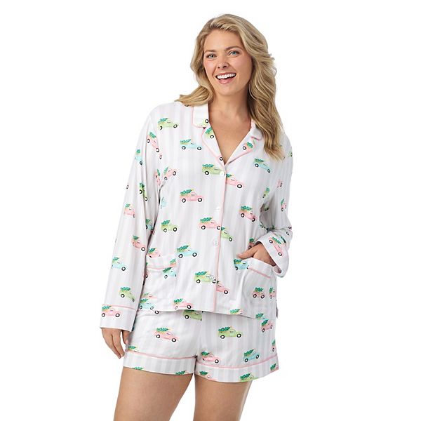 

Комплект пижамы Plus size с длинными рукавами и шортами Beauty Sleep Social, Home For The Holidays