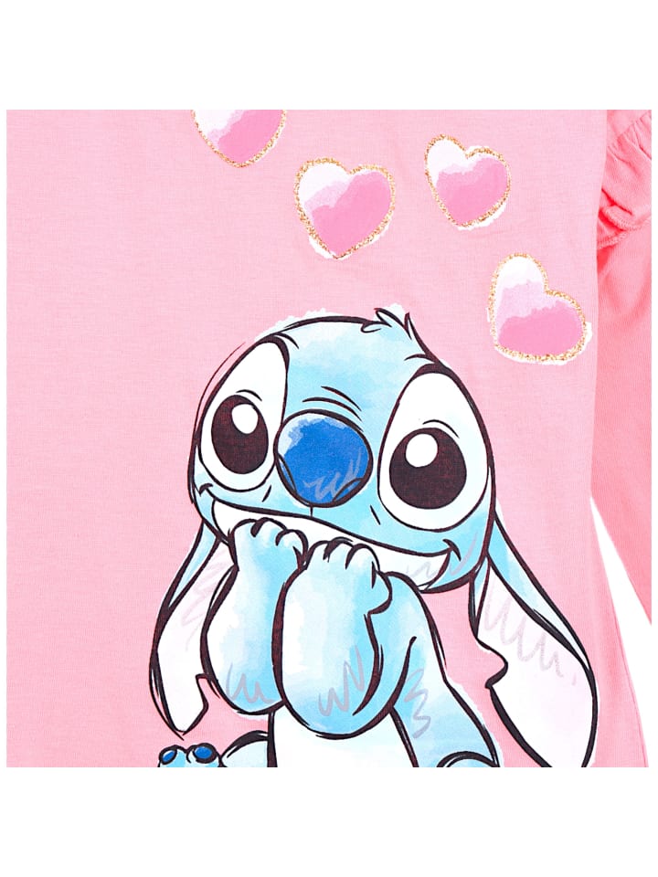 Рубашка Disney Stitch с длинными рукавами и блестками розового цвета Lilo & Stitch — фото 2