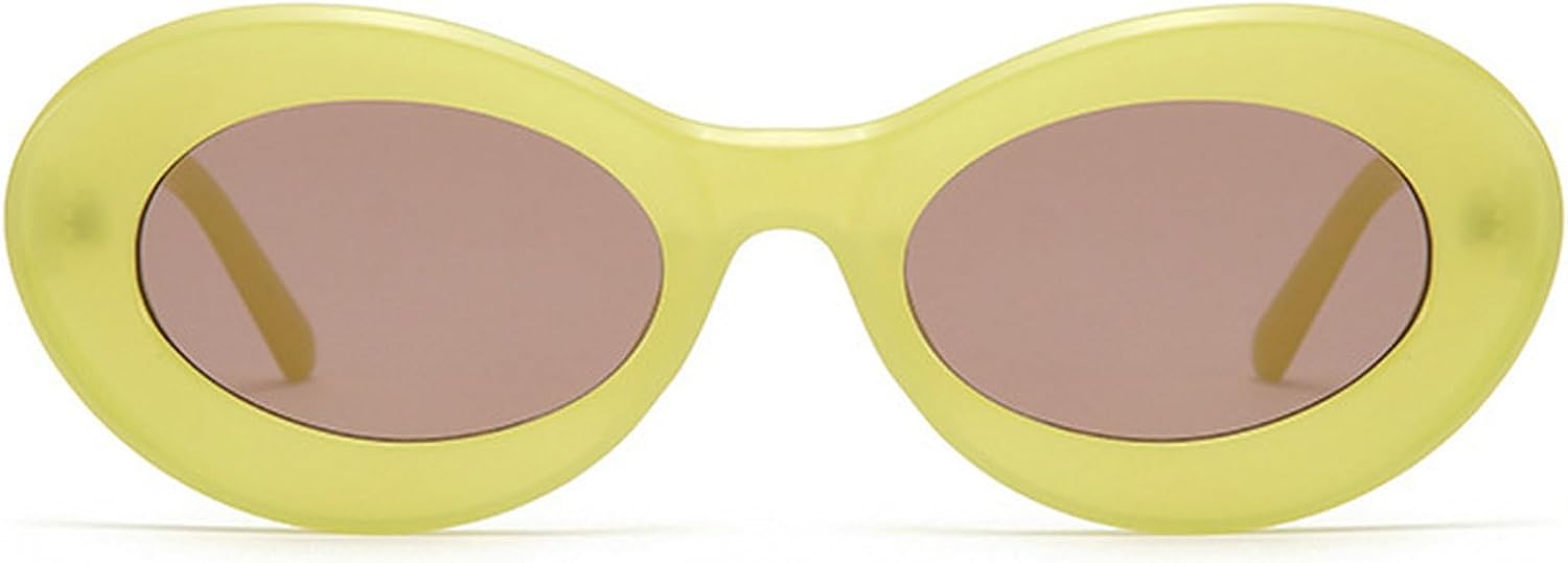 

Овальные солнцезащитные очки для женщин и мужчин, модные, стильные, ретро, ​​большие, в стиле 90-х, массивные, классические солнцезащитные очки N48 mincl, Yellow Brown