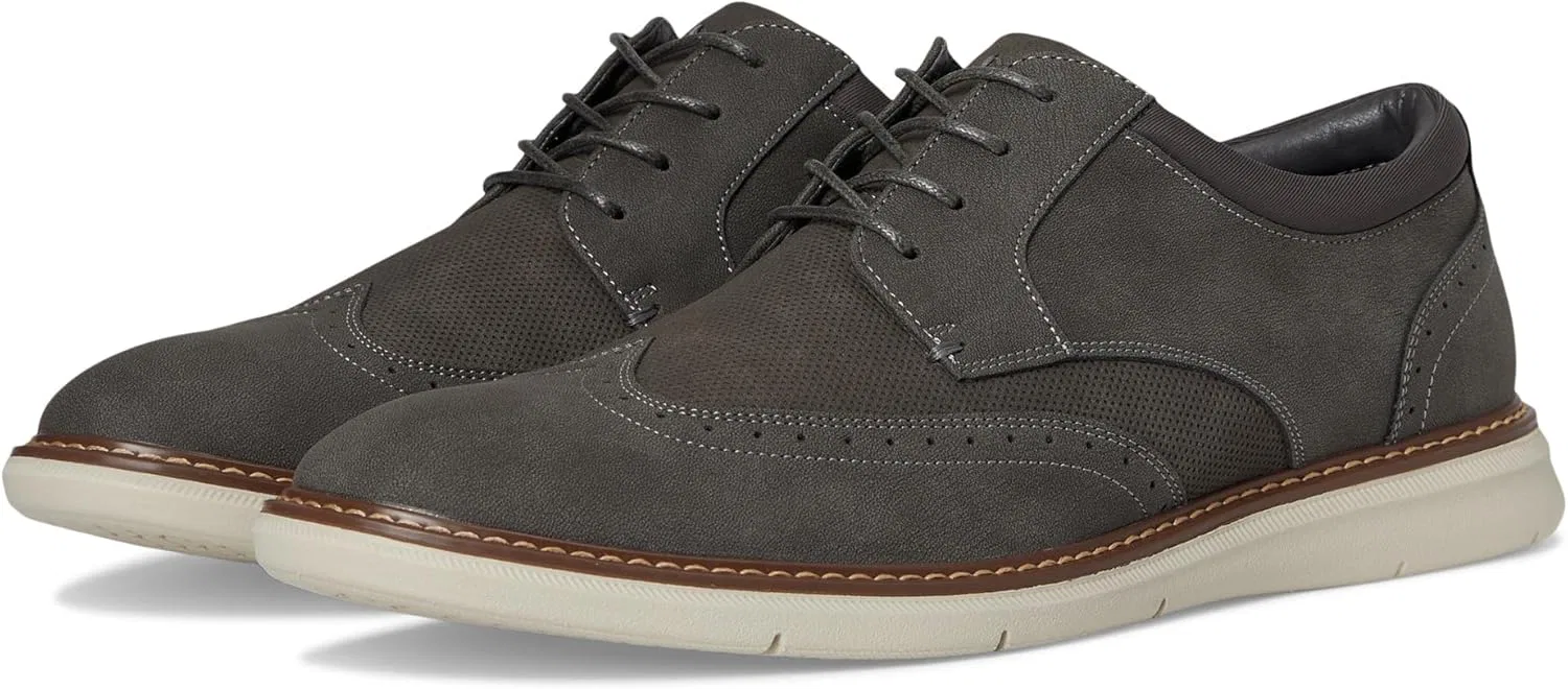 Мужские кроссовки Nunn Bush Chase Wingtip Oxford Contemporary на шнуровке, Gray