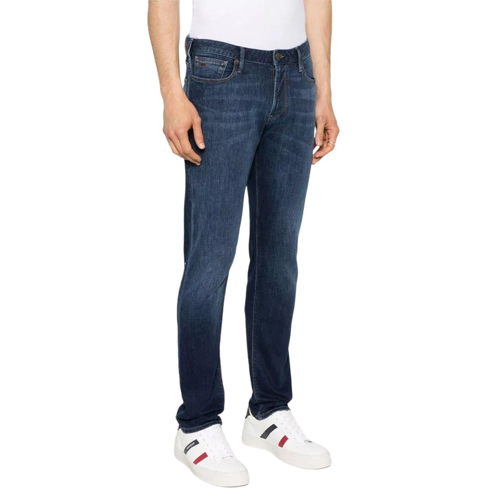 Узкие джинсы Skinny Leg EMPORIO ARMANI, индиго — фото 4