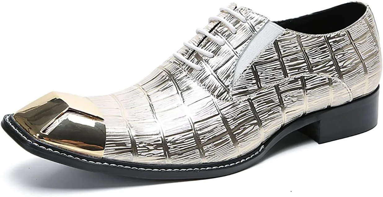 Мужские туфли Santimon Oxfords, повседневные и вечерние, с квадратным носком, кожаные дерби на шнуровке, стиль вестерн, модные смокинговые туфли для свадеб, вечеринок, диско и бальных мероприятий, серый — фото 2