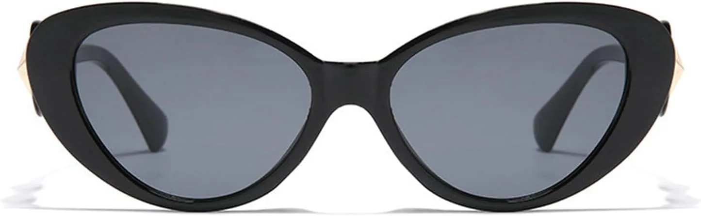 

Солнцезащитные очки Willochra Retro Cat Eye Star для мужчин и женщин, модные, в маленькой оправе, винтажные, для вечеринки на Хэллоуин, 2pcs-black&leopard