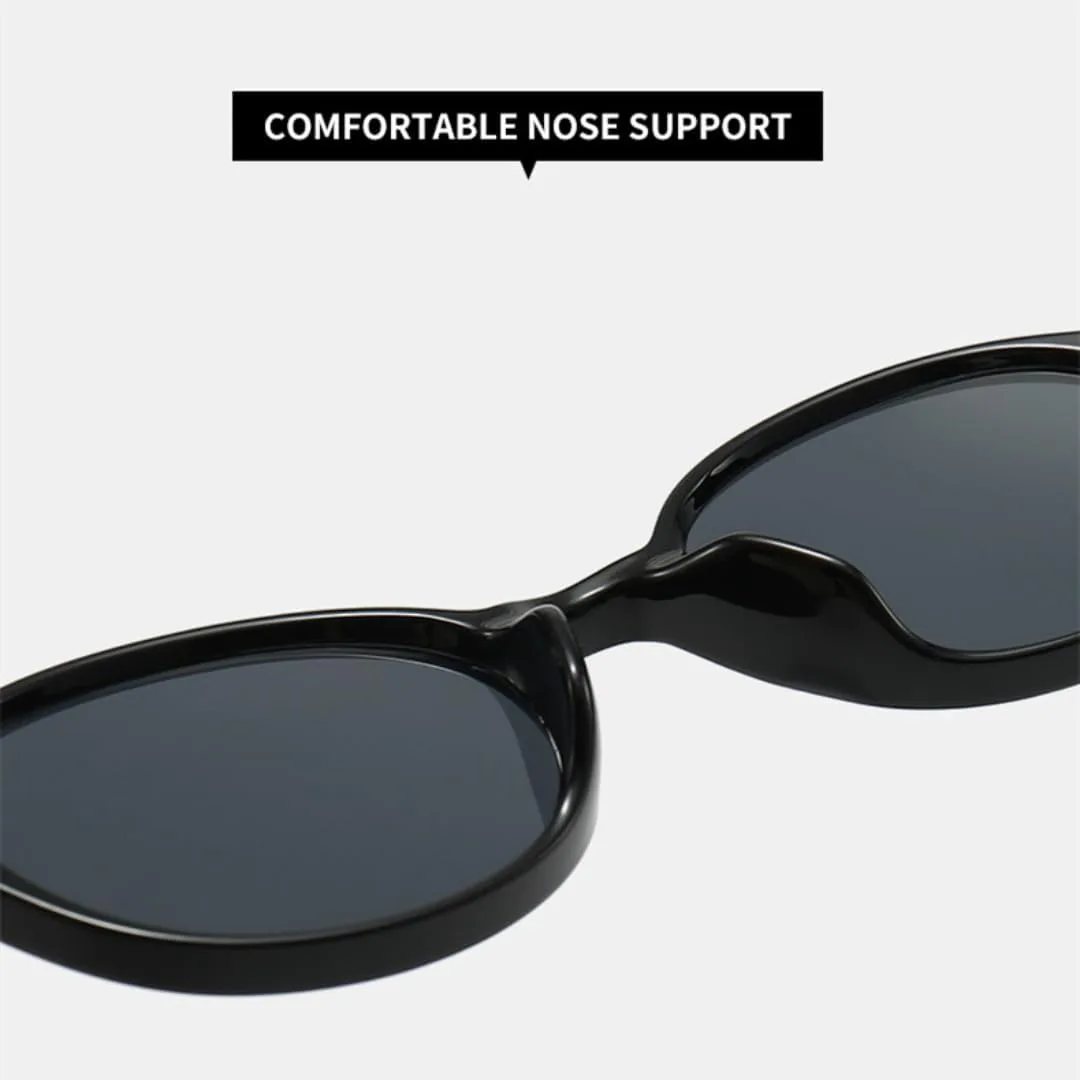 

Ретро маленькие овальные солнцезащитные очки для женщин и мужчин с заклепками, модные очки класса люкс с защитой от УФ-излучения UV400 TYUVIVO, Black Tea