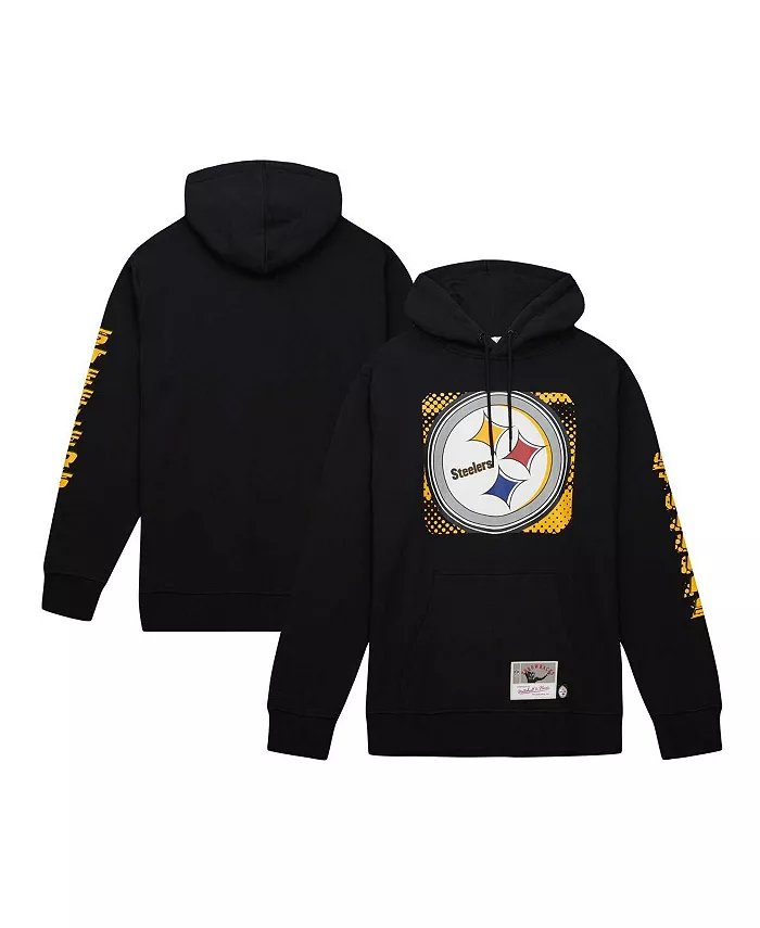 

Мужская черная толстовка с капюшоном Pittsburgh Steelers Gridiron Classics Big Face 7.0 Mitchell & Ness