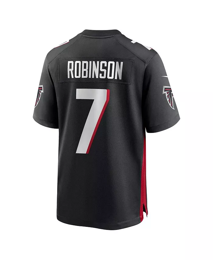 Мужская ретро-игровая футболка Bijan Robinson Atlanta Falcons, выбранного в первом раунде драфта NFL 2023 года Nike, черный — фото 3