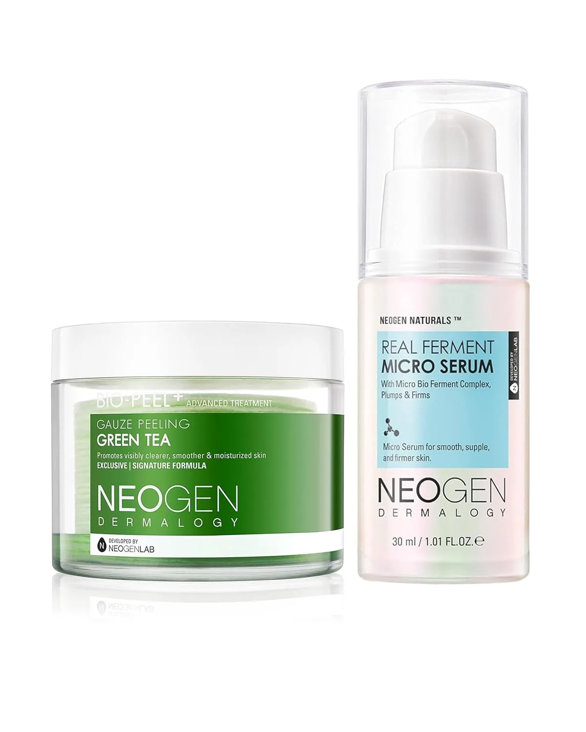 Пилинг-подушечки DERMALOGY by NEOGENLAB Bio-Peel Gauze с зеленым чаем, 30 подушечек и микросывороткой Real Ferment., Green