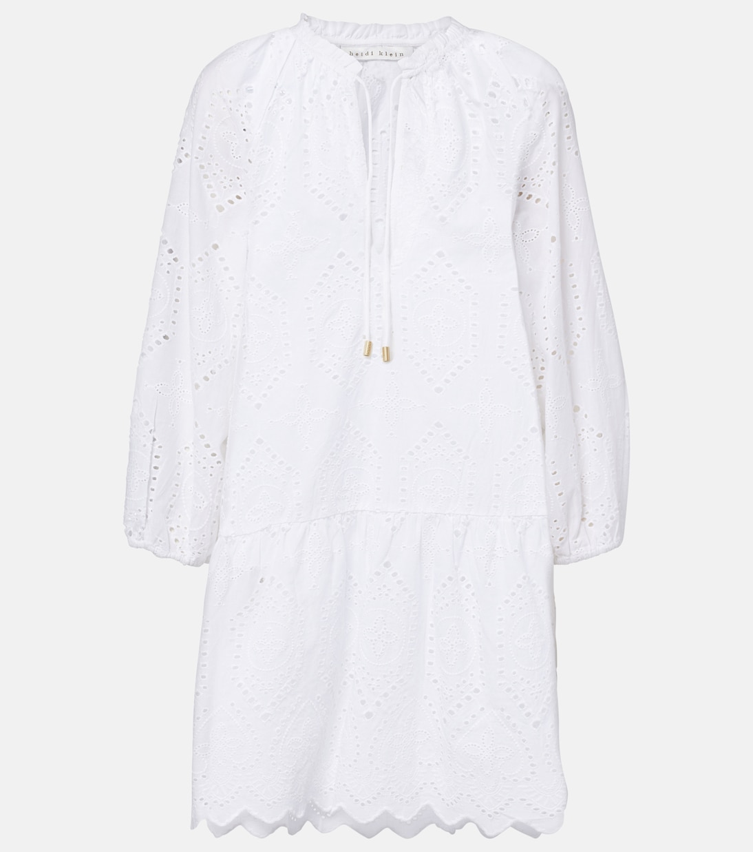 

Мини-платье Rhode Island с вышивкой ришелье Heidi Klein, Wht-Wht