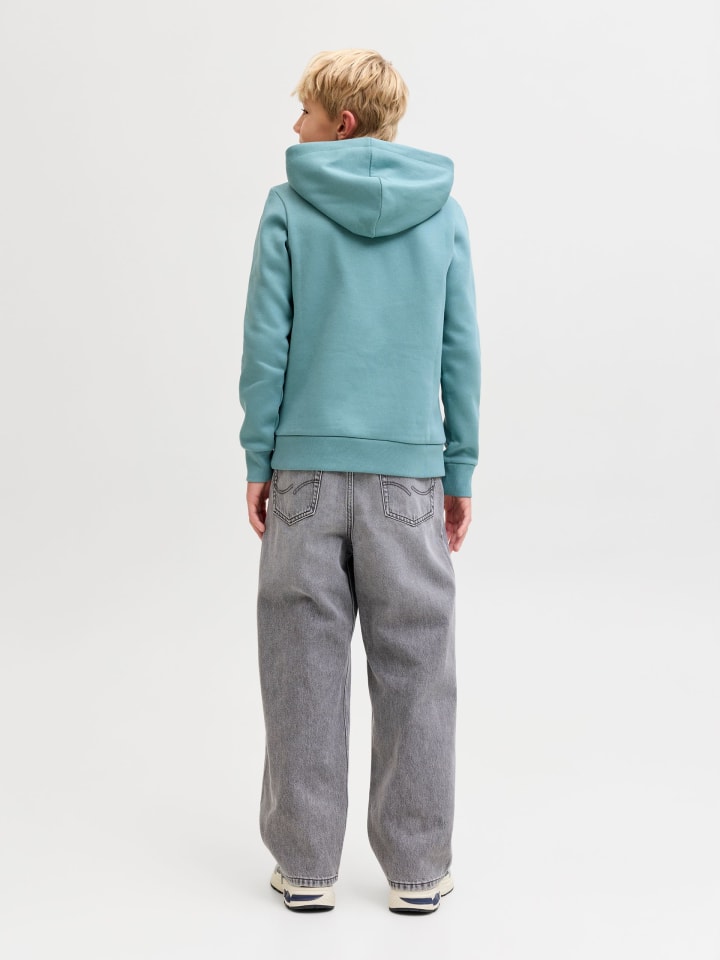 JACK & JONES Junior Толстовка с капюшоном JJELOGO SWEAT HOOD JNR, цвет минерально-голубой — фото 4