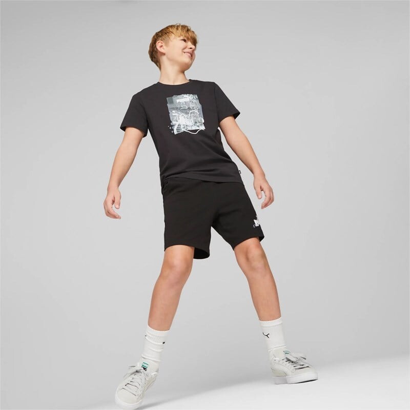 

Детская футболка первой необходимости + графика в стиле стрит-арт Puma, черный