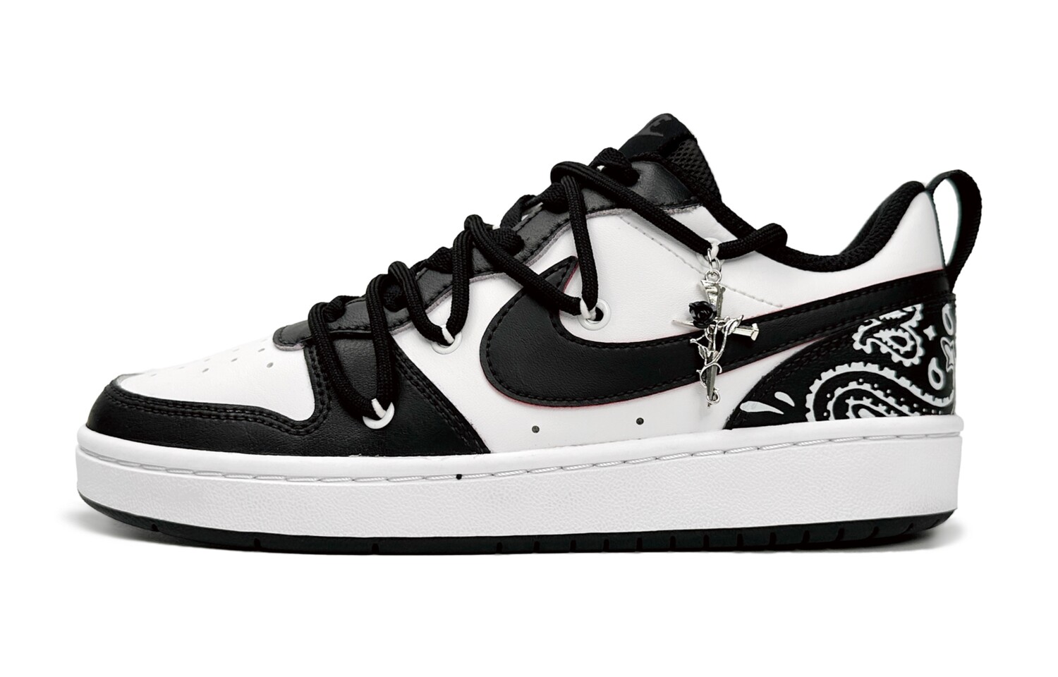 

Кроссовки Nike Court Borough Skateboarding Shoes Women's Low-top White, черный/белый