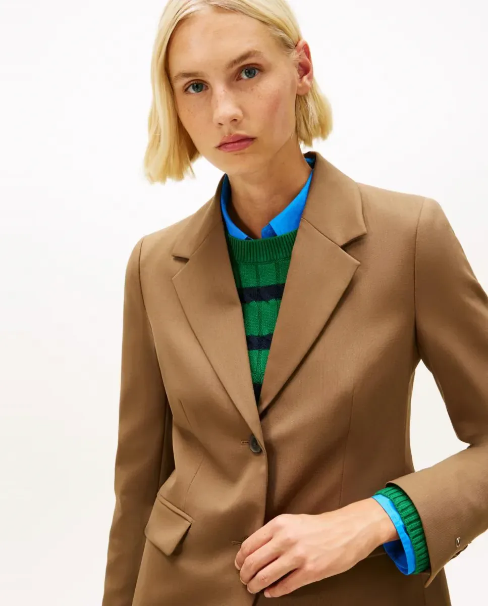 Женский структурированный блейзер классического силуэта Tommy Hilfiger, Camel — фото 3