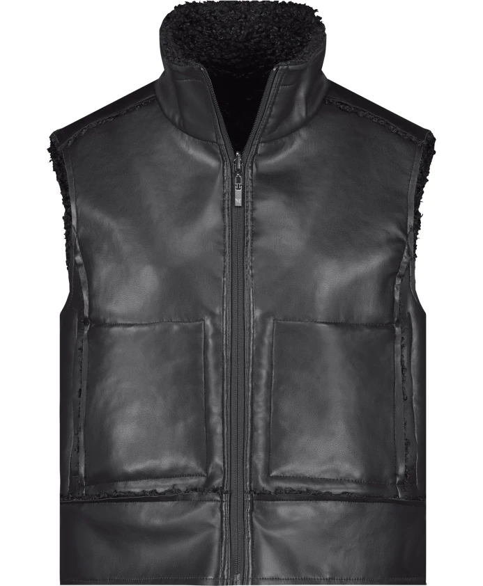 

Двусторонний жилет с отделкой под мех. Monari, черный