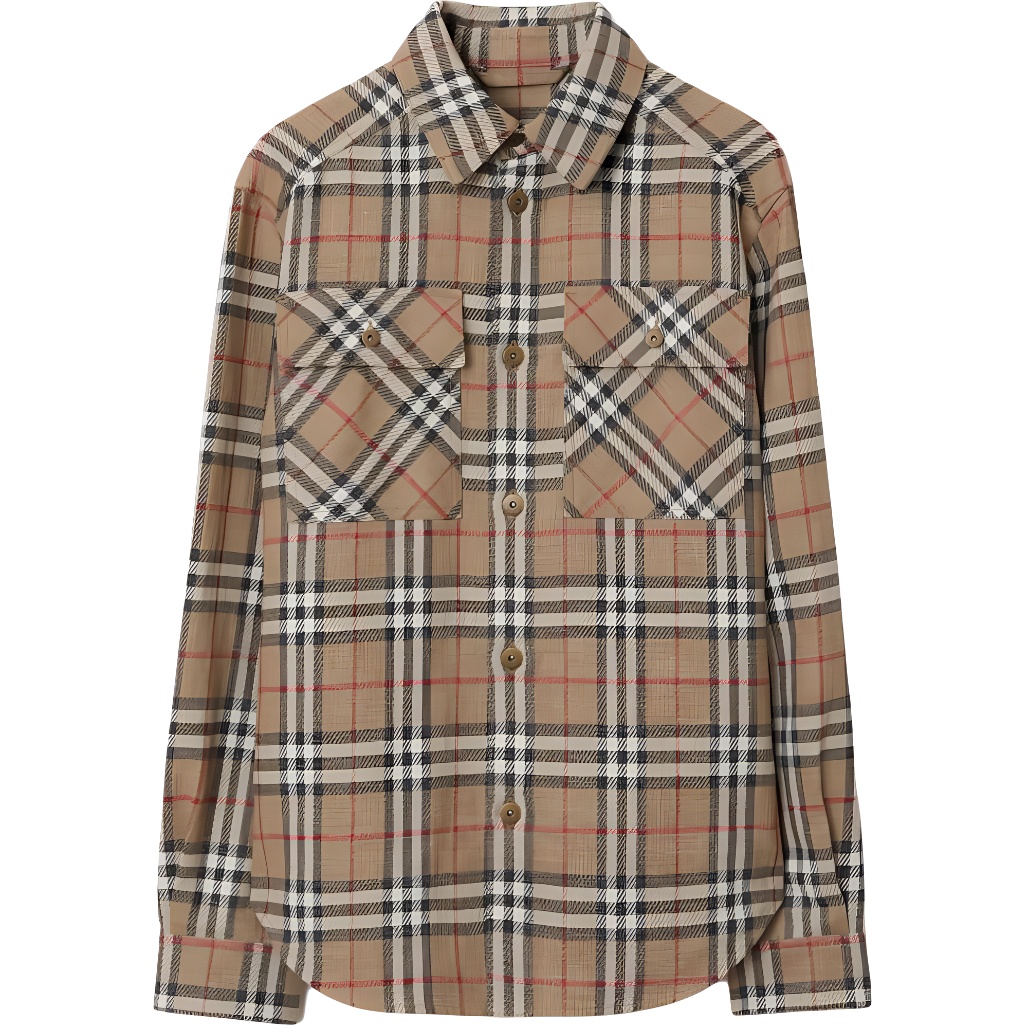 

Рубашка с длинным рукавом в клетку на пуговицах Burberry, Nut