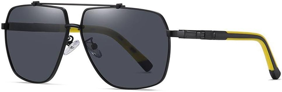 

Мужские металлические солнцезащитные очки, женские солнцезащитные очки с защитой от УФ-излучения UV400, большие очки в оправе, очки для вождения и рыбалки HVTVTLA, Sand Black Gray