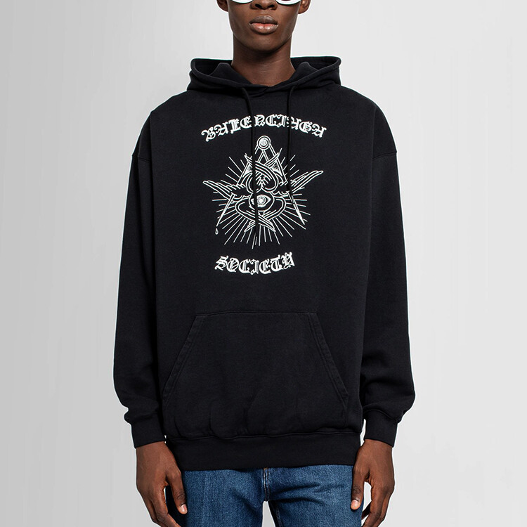 Худи Balenciaga Gothic Logo, черный — фото 2